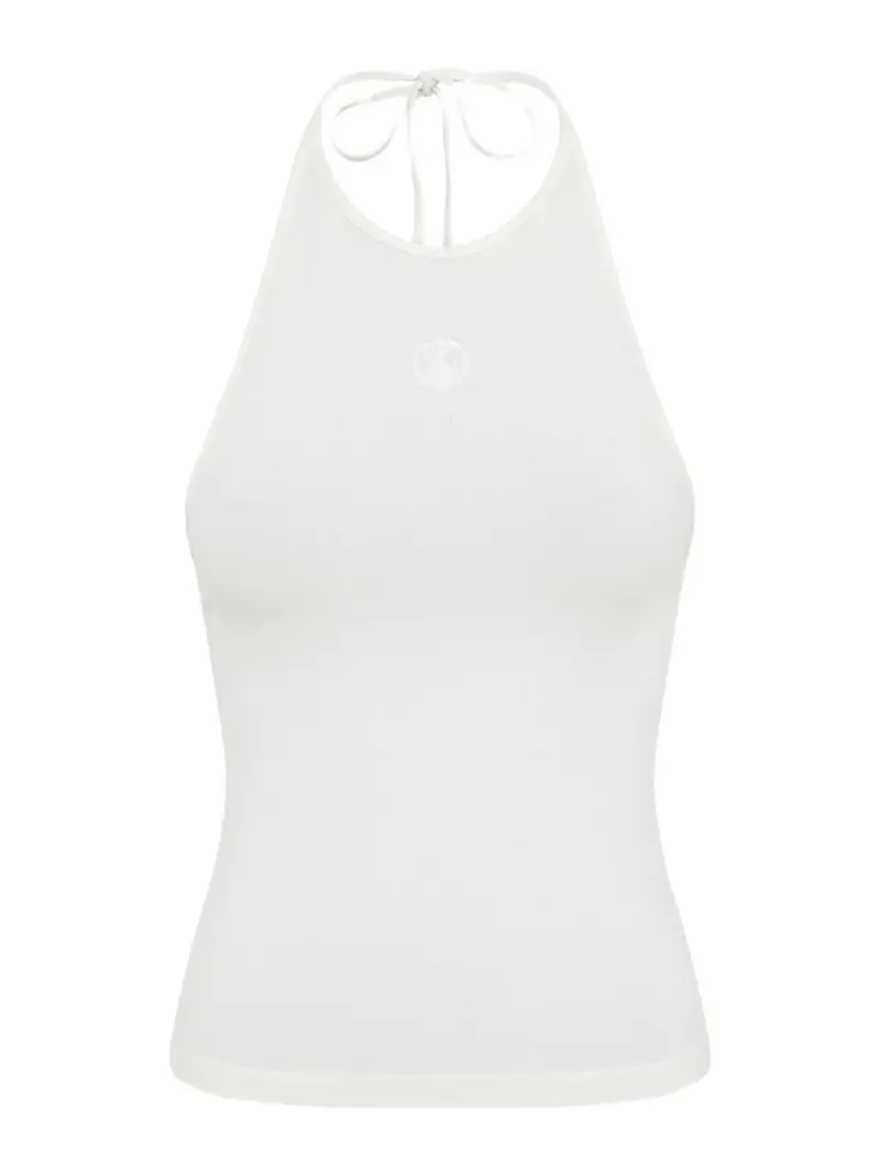 Canotta in cotone con logo Bianco