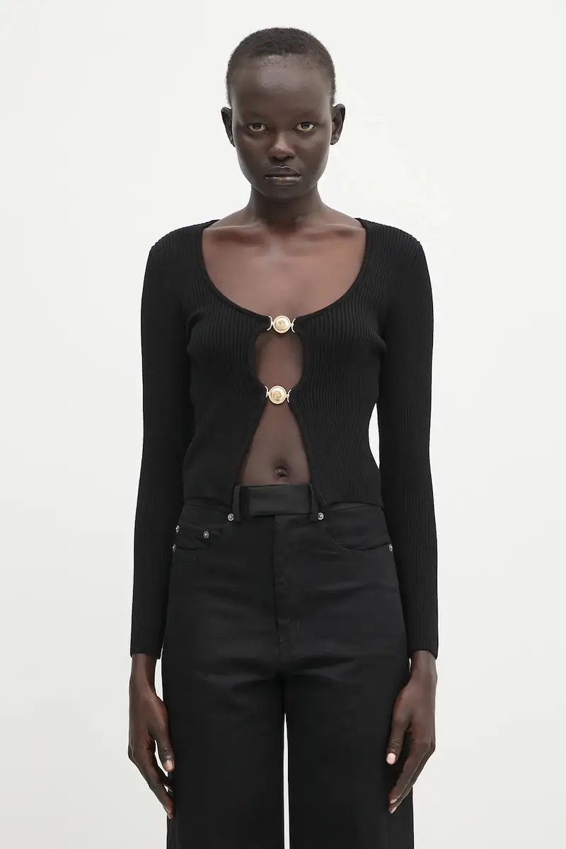 Marine Serre Cardigan Donna Nero 2256457