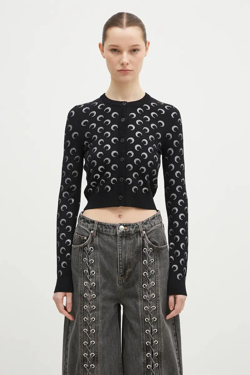 Marine Serre Cardigan Donna Nero 2255048