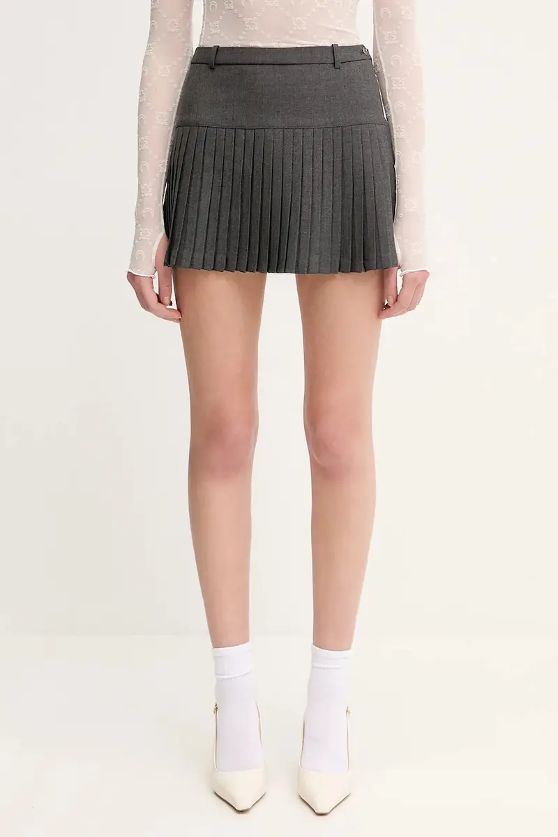 gonna con aggiunta di lana Regenerated Tailoring Pleated colore grigio WSK063A.DWOV0057