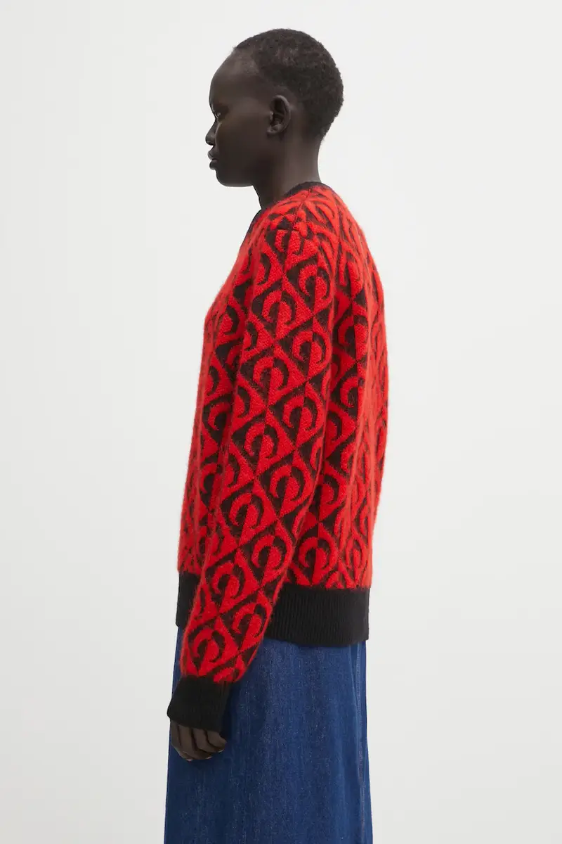 maglione con lana Moon Lozenge Knit Crewneck colore rosso MTK004ACKNI0539 miniatura 2