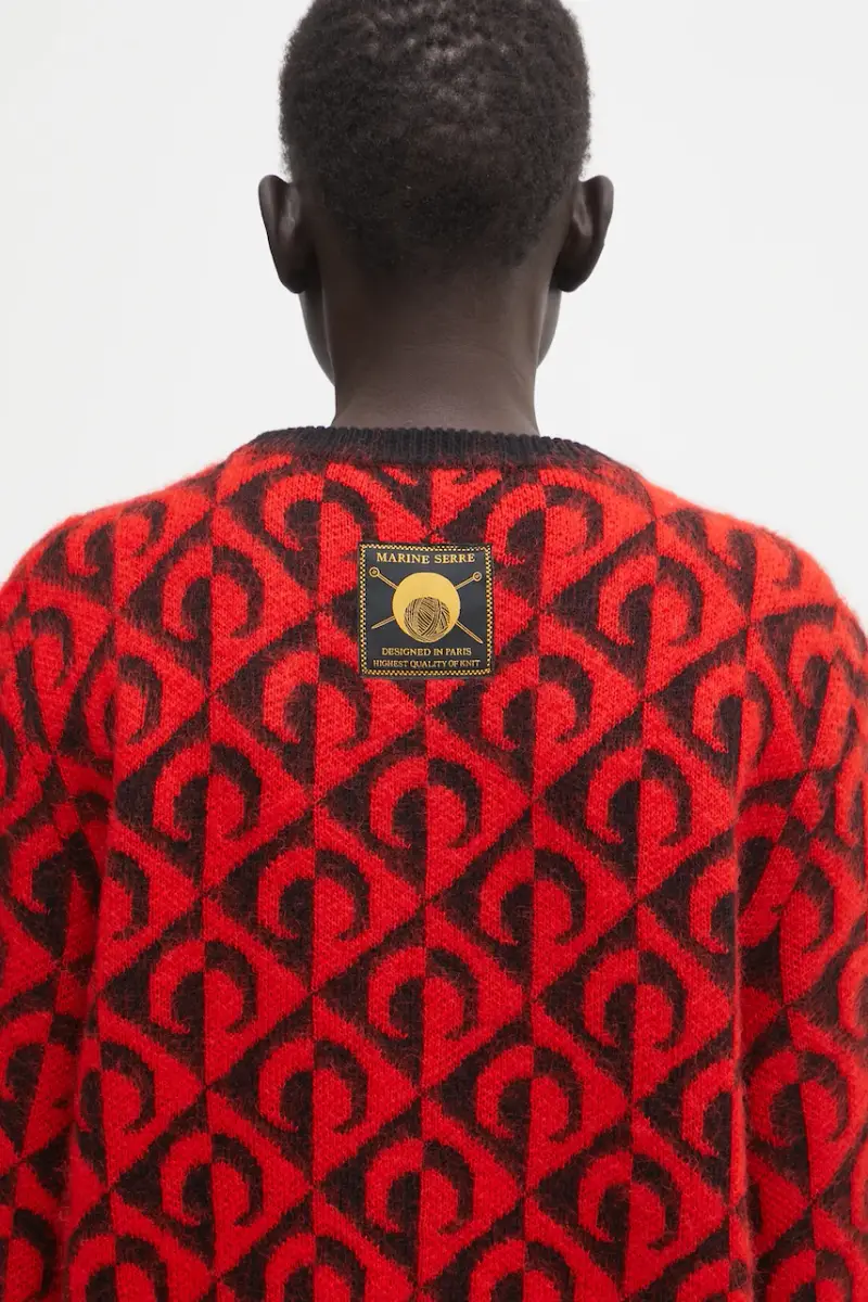 maglione con lana Moon Lozenge Knit Crewneck colore rosso MTK004ACKNI0539 miniatura 4