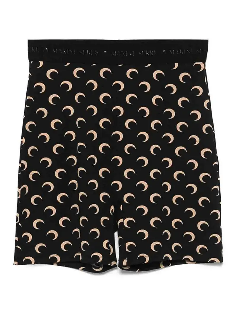 Pantaloncini di maglia moon-stampa Beige