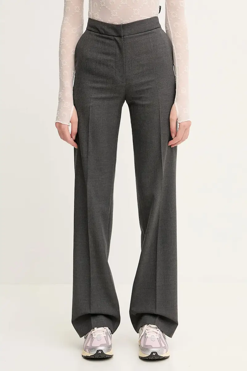 pantaloni in misto lana Regenerated Tailoring Wide Leg donna colore grigio WPA154A.DWOV0057