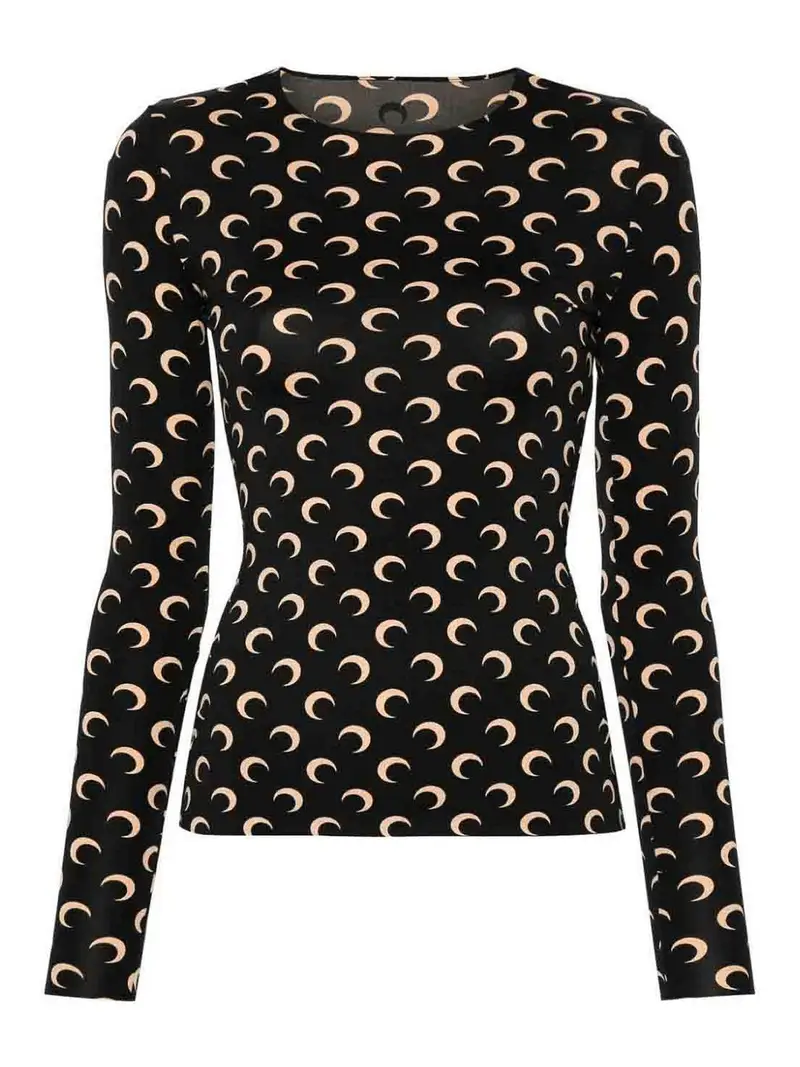 Marine Serre Top Nero 3384231