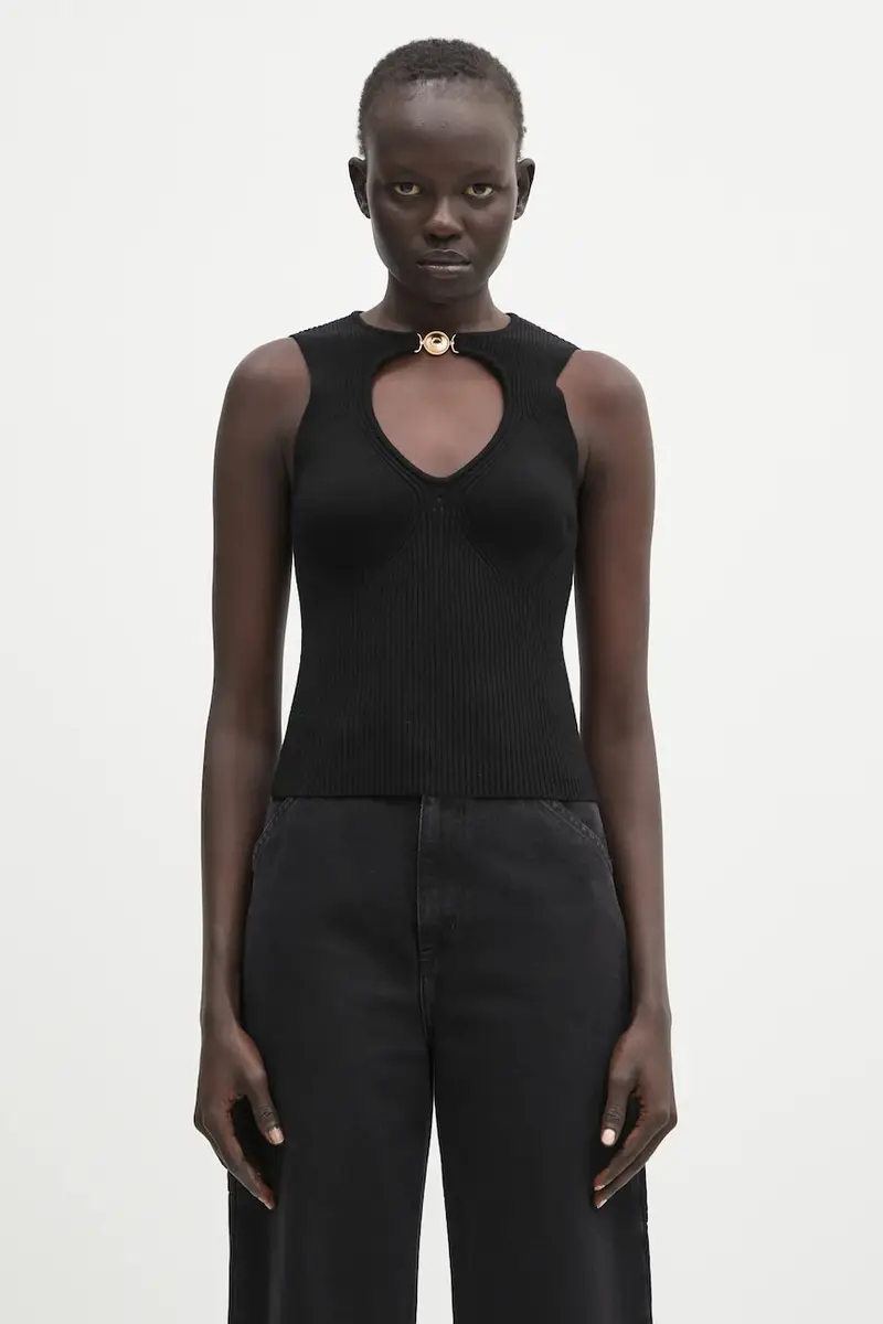 top Moon Jewelry Knit Open Neck colore nero WTK058A.CKNI0514