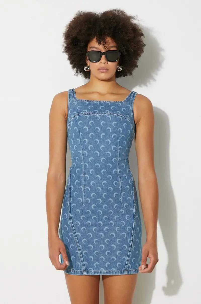 vestito di jeans Moon Laser Denim Mini Dress colore blu WDR056A
