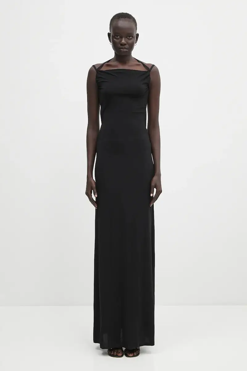 vestito Draped Jersey Thong colore nero WDR335A.CJER0022