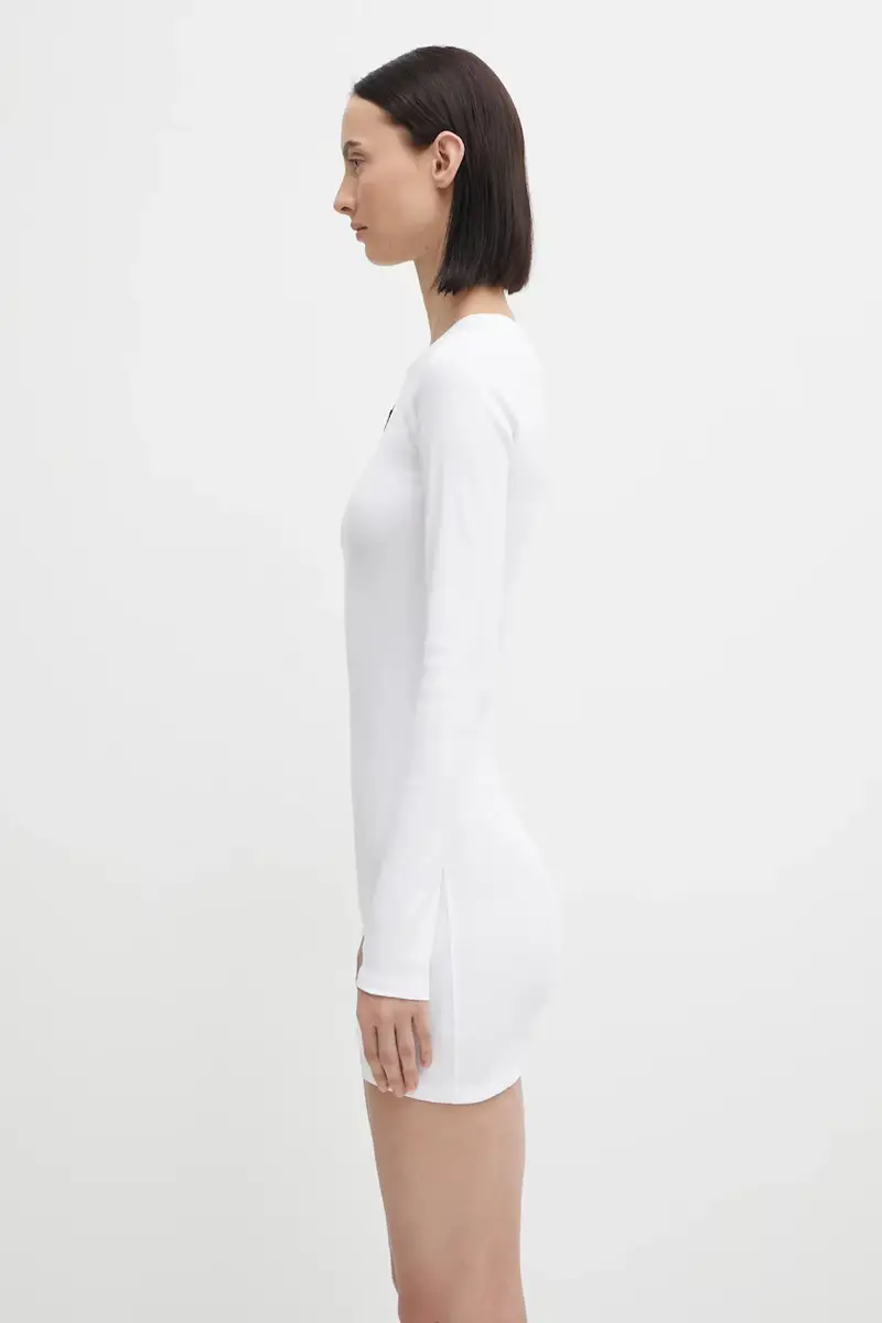 vestito Moon Logo Ribbed Jersey colore bianco WDR267ACJER0011 miniatura 2