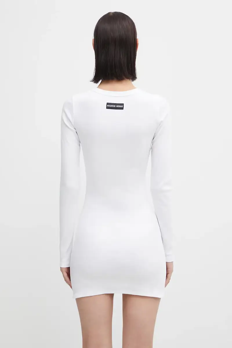 vestito Moon Logo Ribbed Jersey colore bianco WDR267ACJER0011 miniatura 3