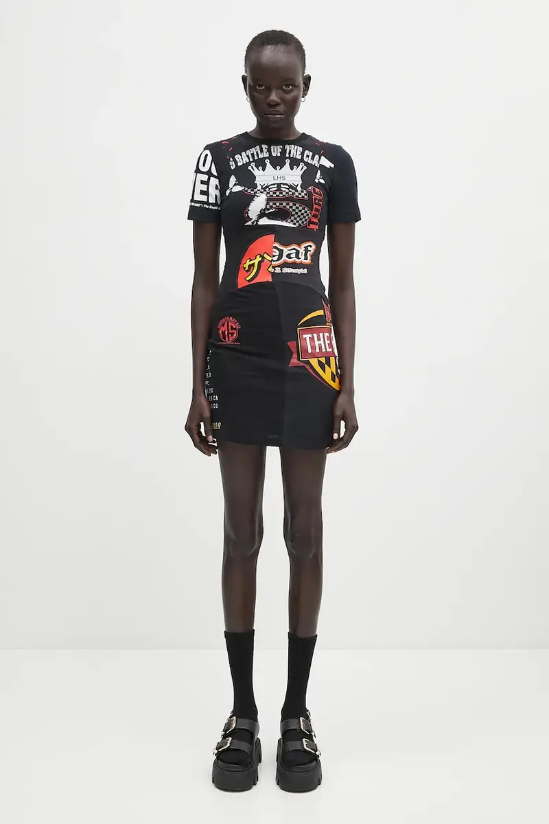 vestito Regenerated Graphic T-Shirts Mini colore nero WDR230A.UJER0003