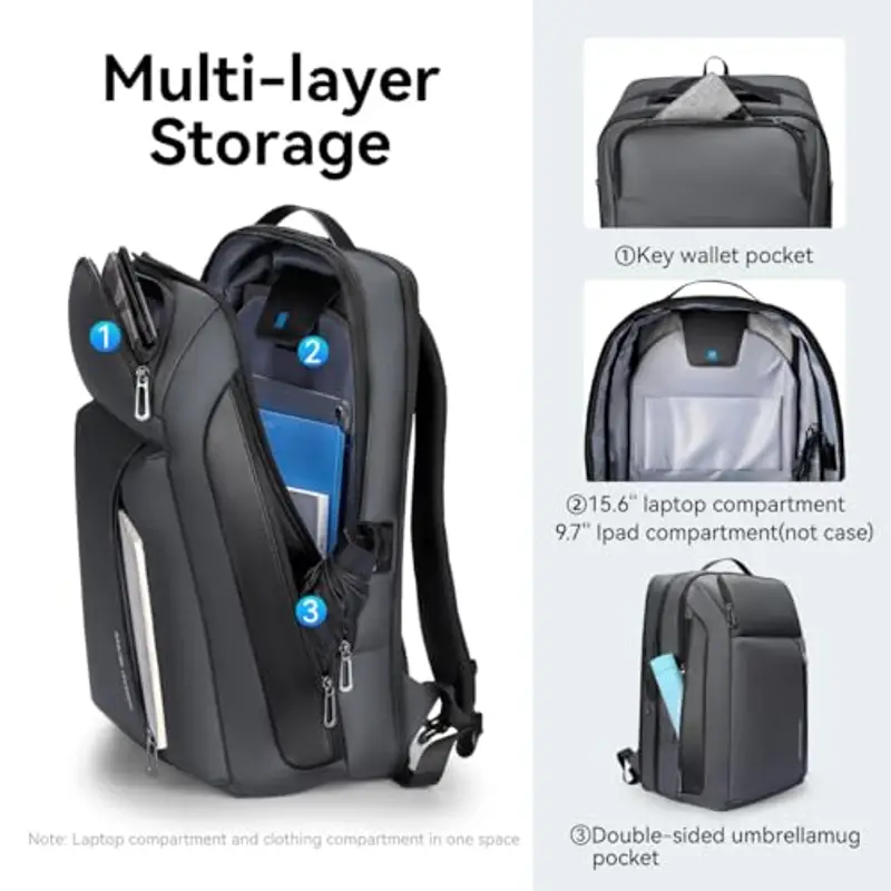 Muzee Zaino da viaggio Uomo Grigio 1914545 miniatura 3