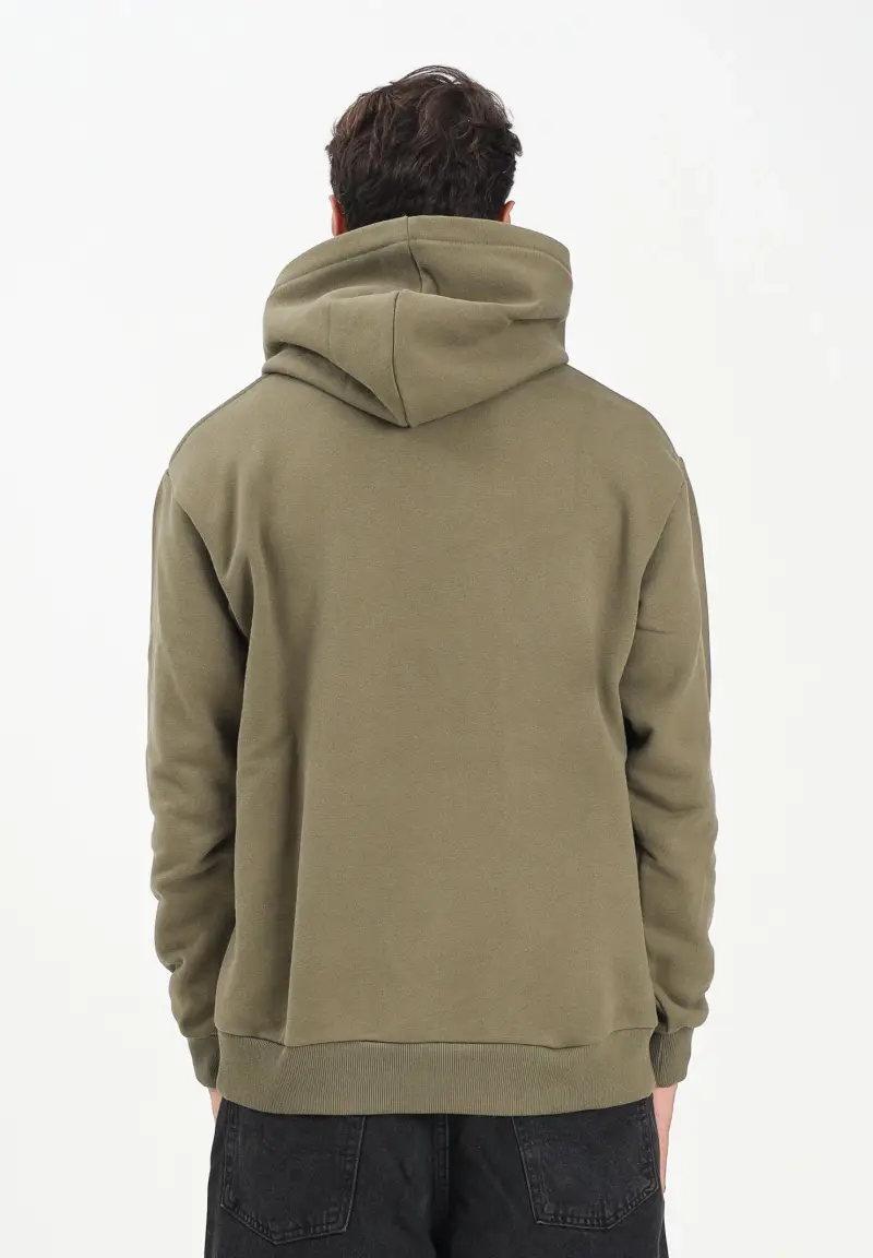 Felpa con cappuccio verde militare da uomo caratterizzata da stampa di orsetti miniatura 3