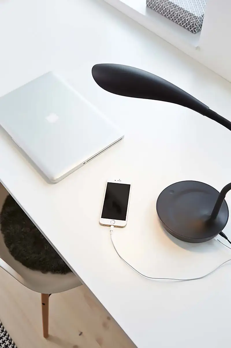 lampada da tavolo led Swan Nero miniatura 3