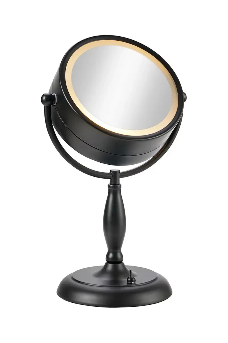 specchio con luce led Face Nero