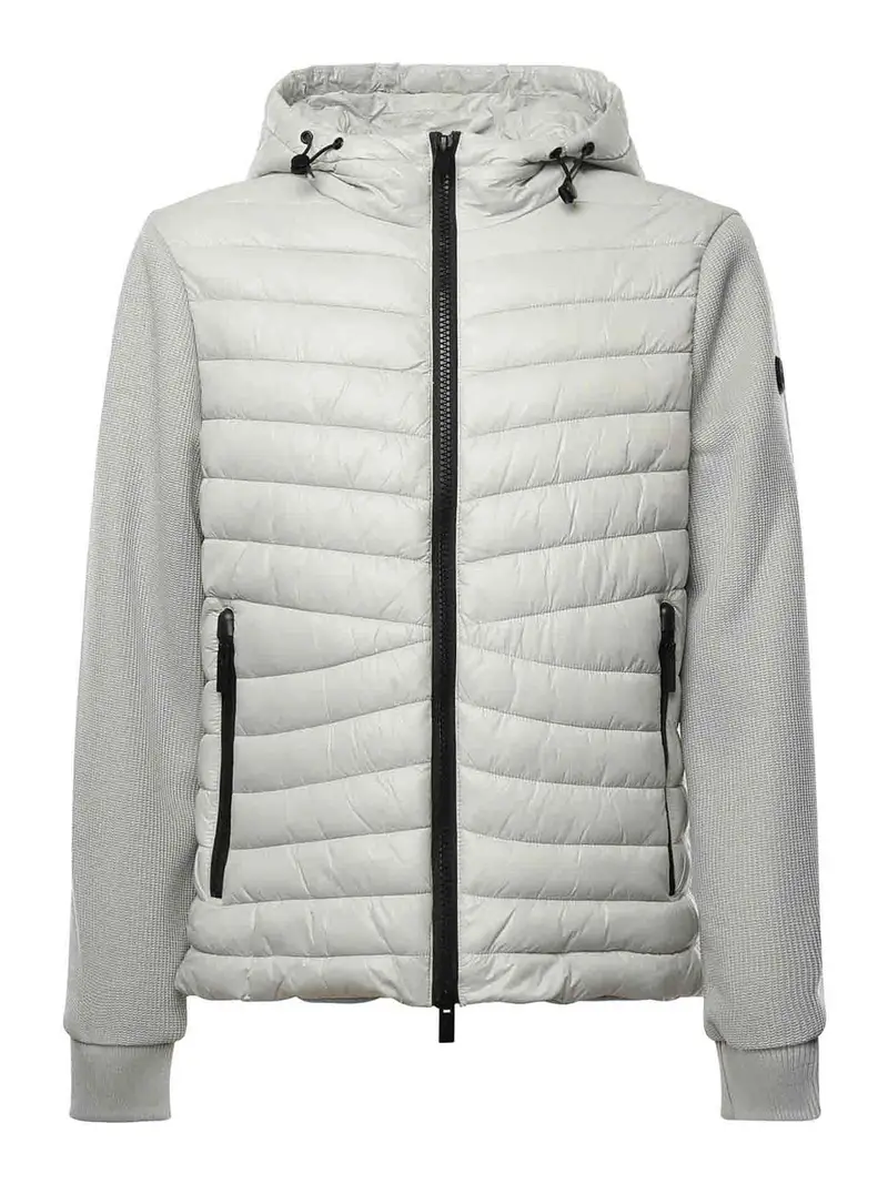 Giubbotto Con Cappuccio Con Logo Beige