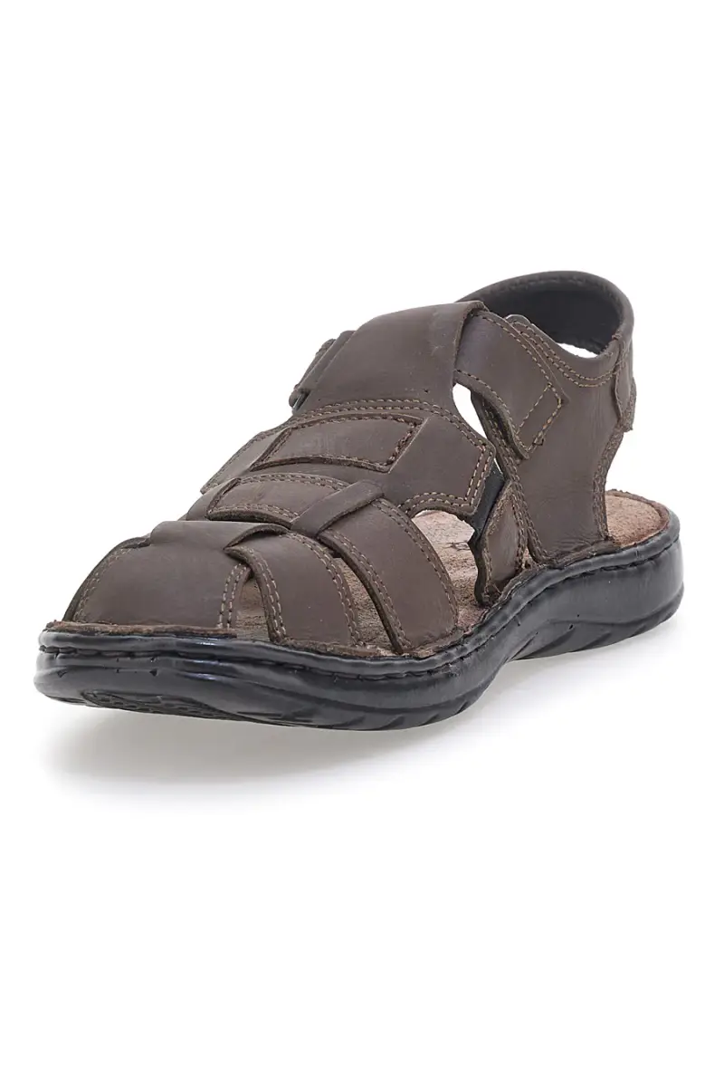 Sandali Marroni in Pelle con Chiusura a Fasce MARMADUKE 3335 [MARRONE] miniatura 3