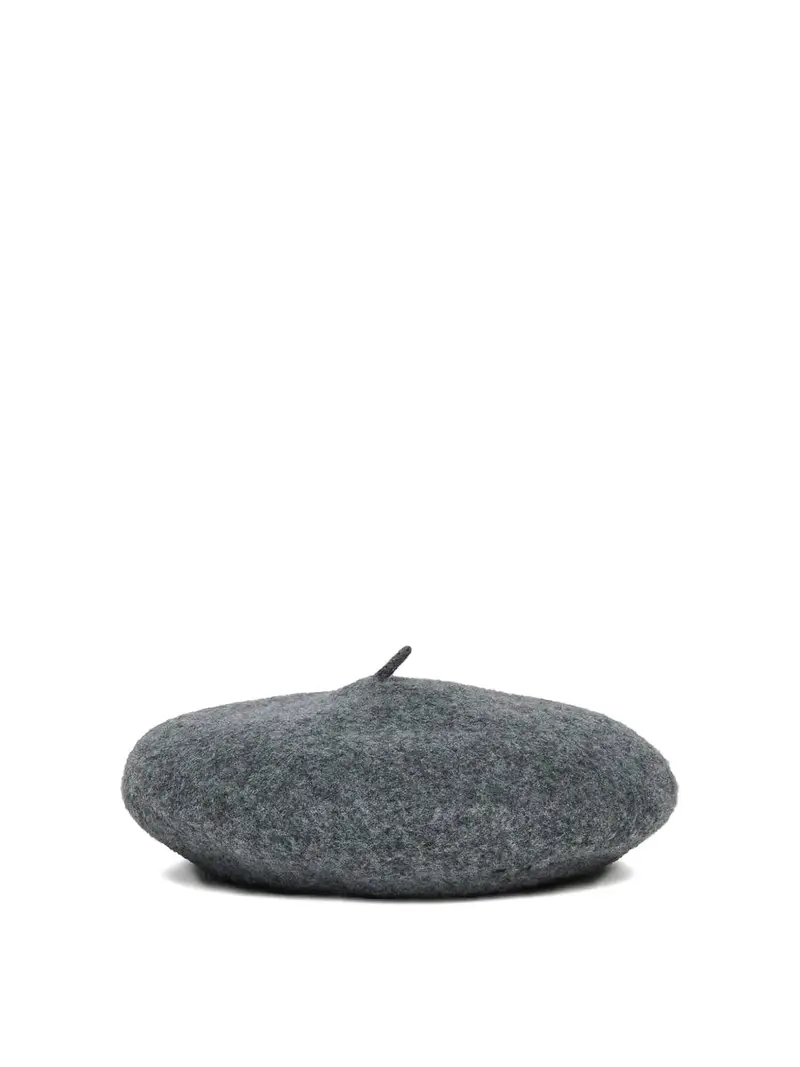 Basco Con Logo Ricamato Grigio