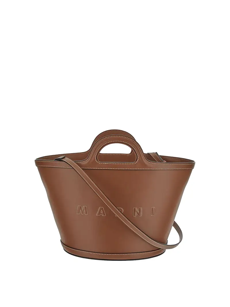 Borsa a secchiello Marni Marrone