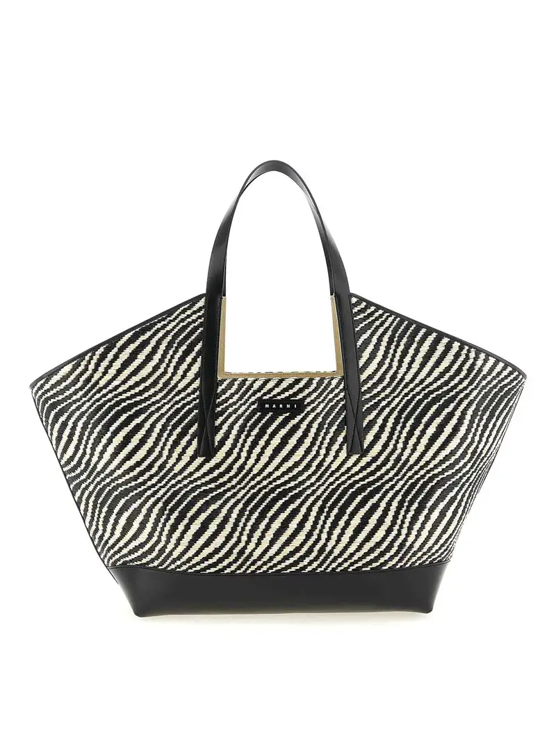 Borsa della spesa delle onde Nero