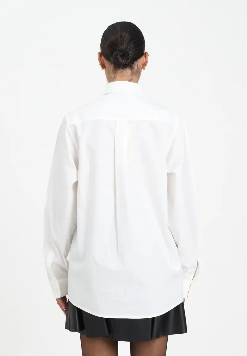 MARNI Camicia a manica lunga bianca per donna, ragazzi e bambini con logo miniatura 3