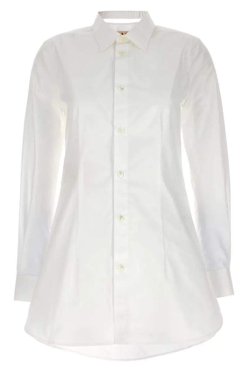 Camicia Colletto Cut Out Bianco