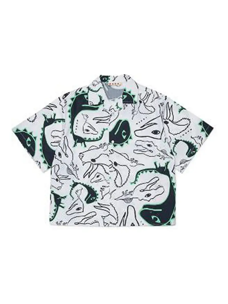 Camicia Con Stampa Bianco