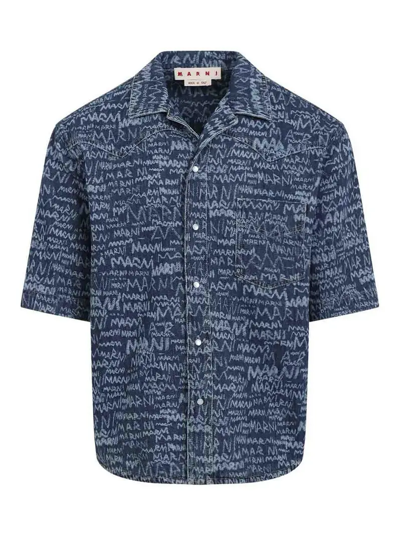 Camicia di cotone Blu