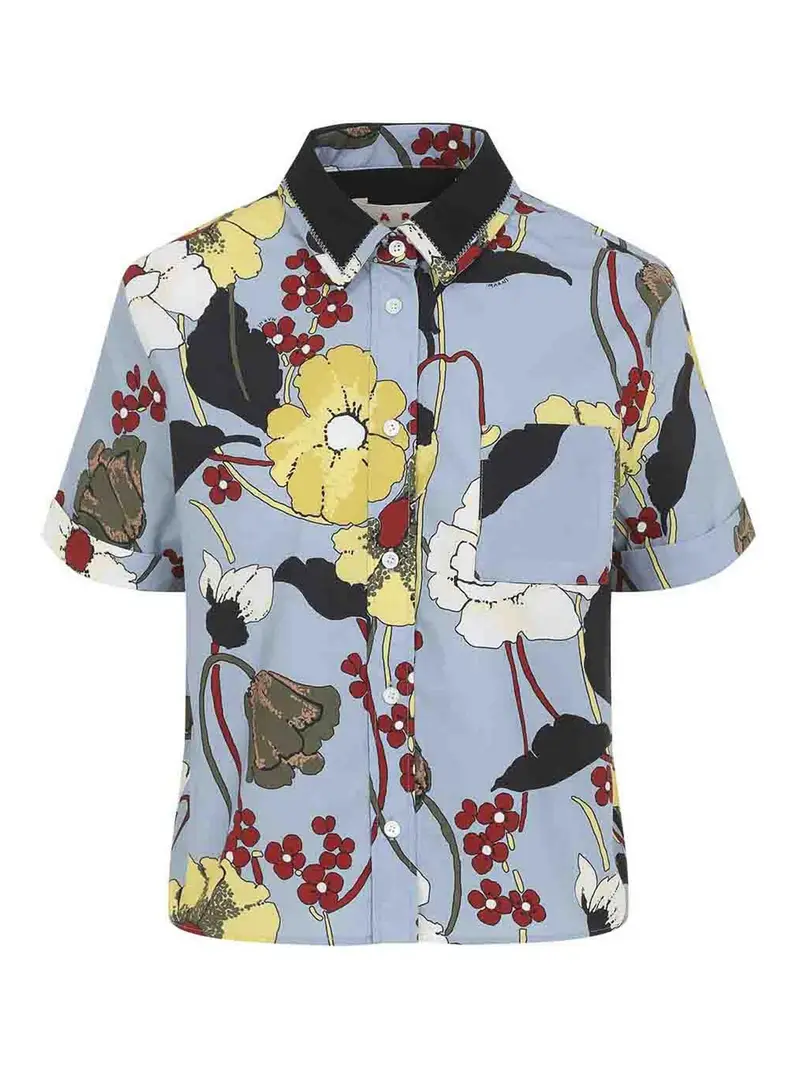 Camicia in cotone Azzurro