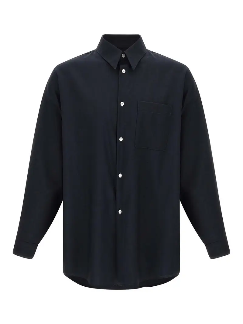 Camicia in lana tropicale Blu