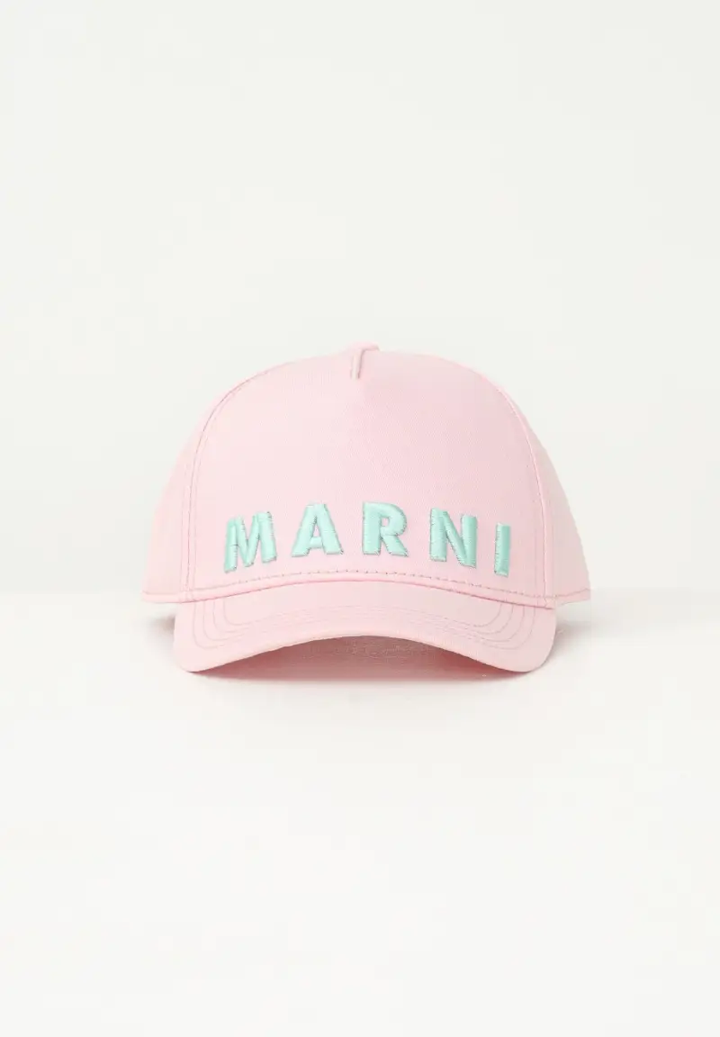 Cappello con visiera rosa da donna rifinito da ricamo logo