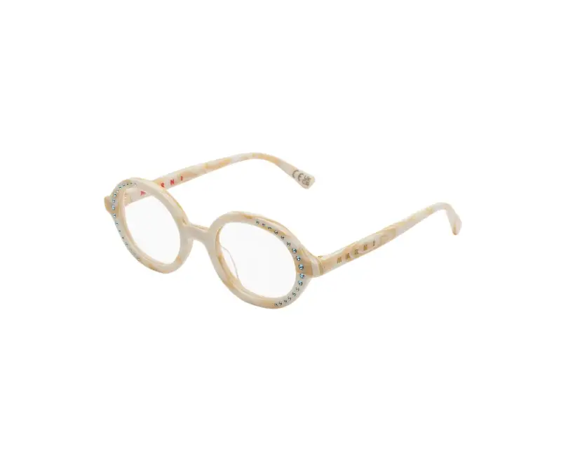 Donna Marni 8CJ Nakagin Tower Optical Cream Montature da vista Acetato Bianco Rotonda