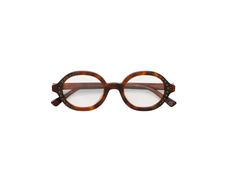 Donna Marni AQK Nakagin Tower Optical Blonde Havana Montature da vista Acetato Havana Rotonda miniatura 2