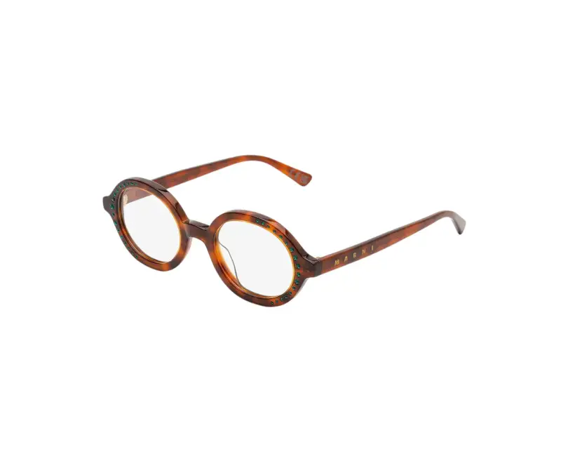 Donna Marni AQK Nakagin Tower Optical Blonde Havana Montature da vista Acetato Havana Rotonda