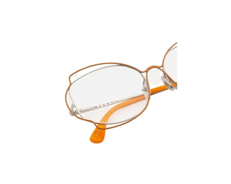 Donna Marni RMZ Route Of The Sun Optical Orange Montature da vista Metallo Arancione Geometrica miniatura 3