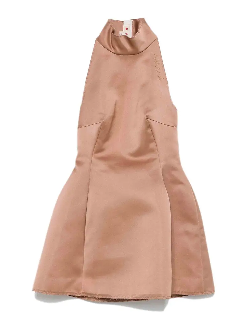 Duchess Satin Mini abito Marrone