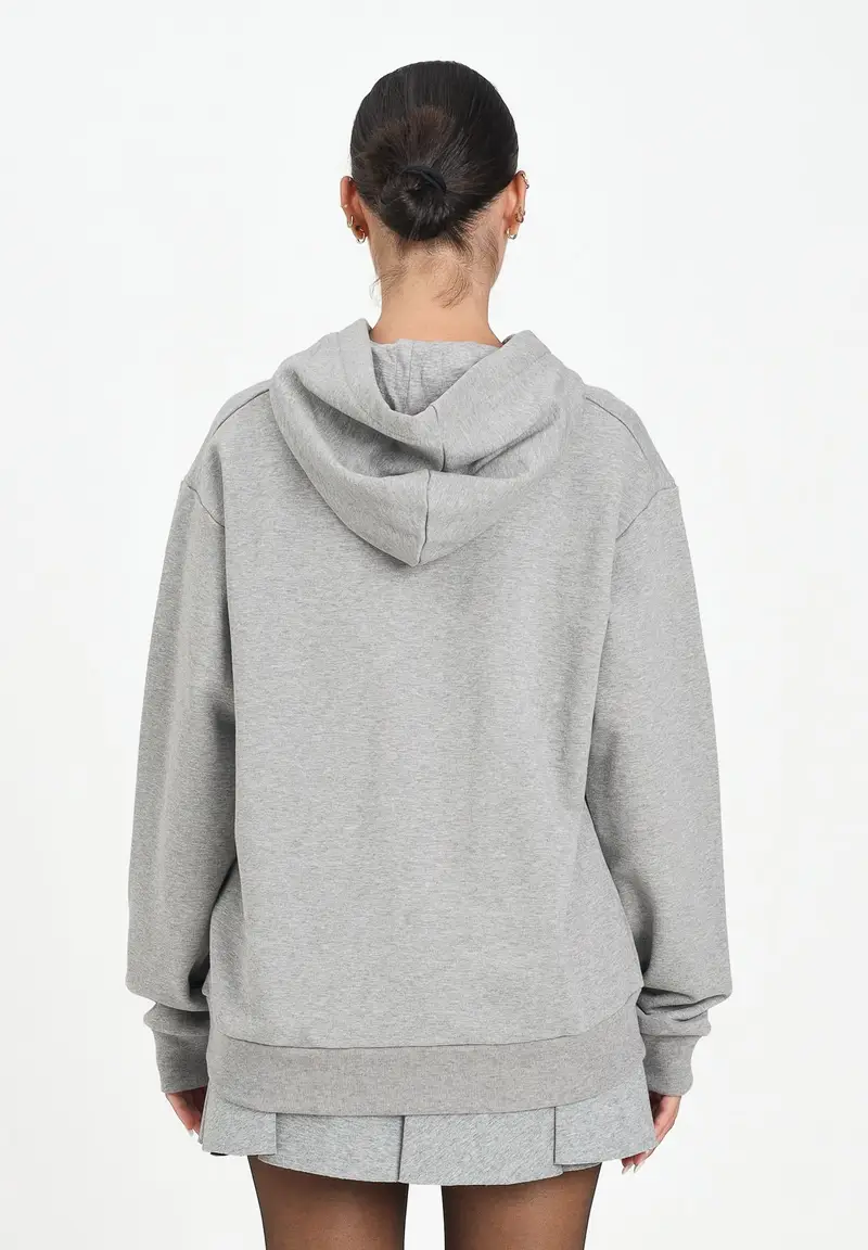 MARNI Felpa con cappuccio grigia per donna, ragazzi e bambini rifinita da logo Patch Marni ricamato miniatura 3