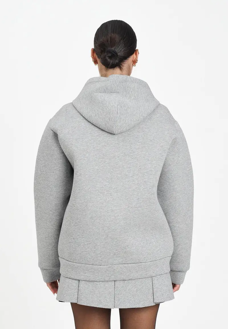 MARNI Felpa con zip in neoprene grigio per donna, ragazzi e bambini miniatura 3