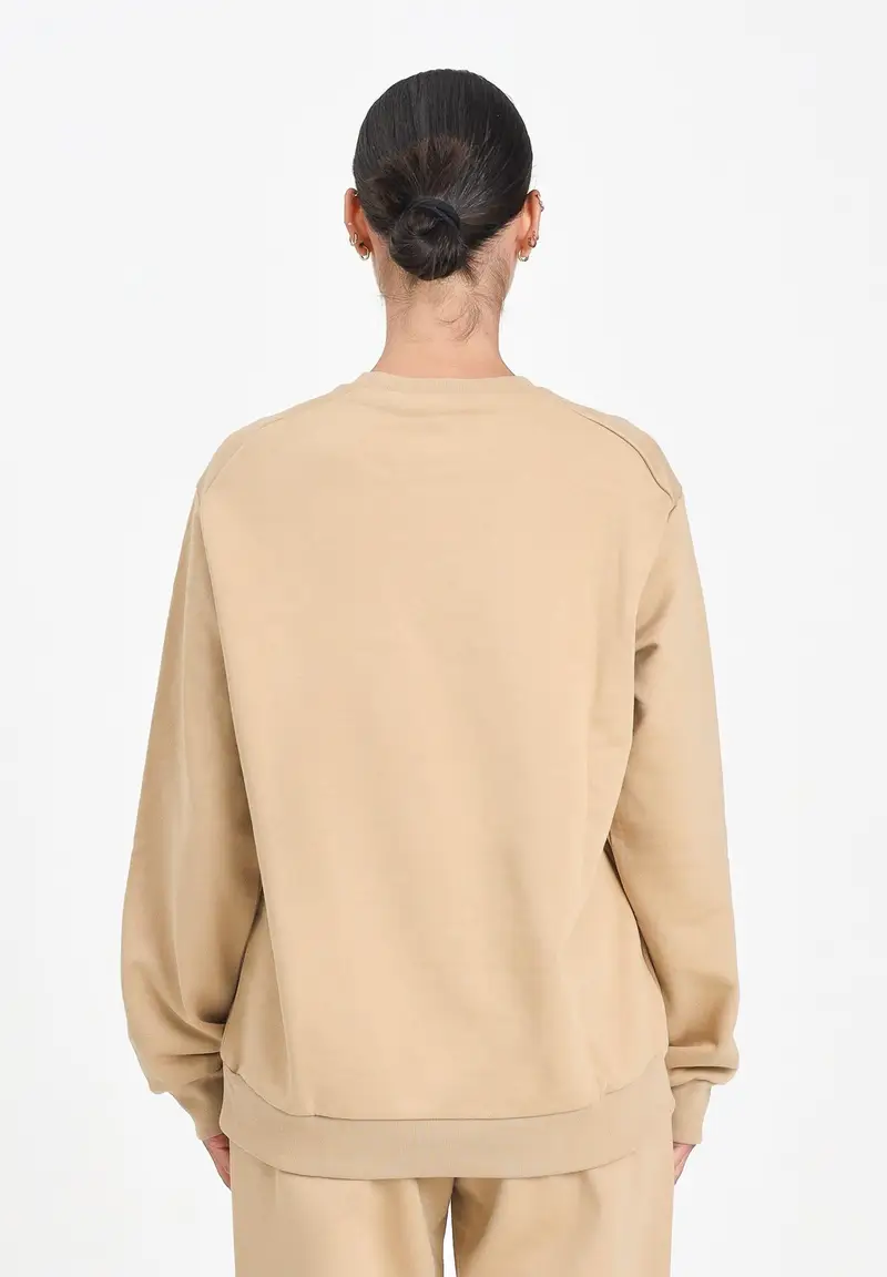 MARNI Felpa girocollo beige per donna, ragazzi e bambini con logo istituzionale miniatura 3