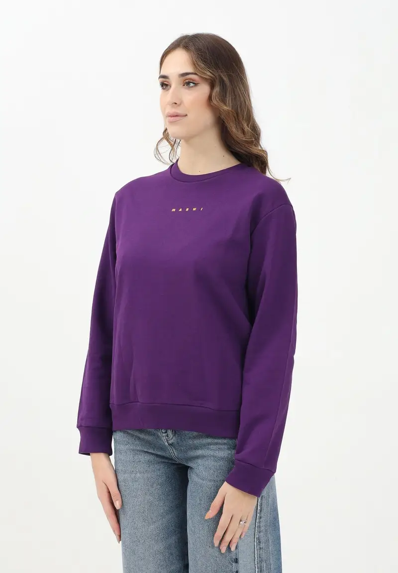 MARNI Felpa girocollo viola per donna, ragazzi e bambini con logo "MARNI"