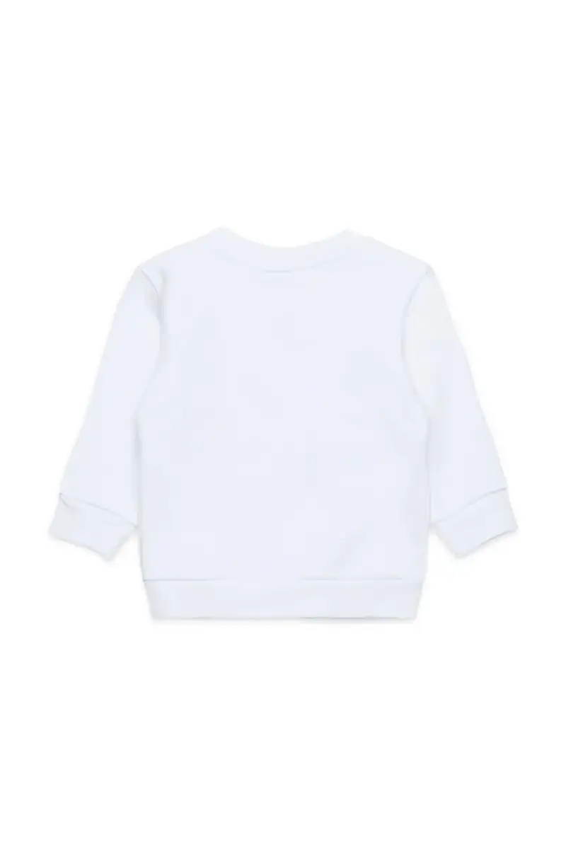felpa in cotone neonato/a MS319B SWEAT-SHIRT colore bianco M01437 miniatura 2
