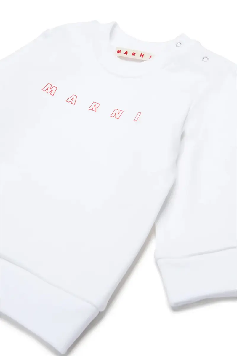 felpa in cotone neonato/a MS319B SWEAT-SHIRT colore bianco M01437 miniatura 3