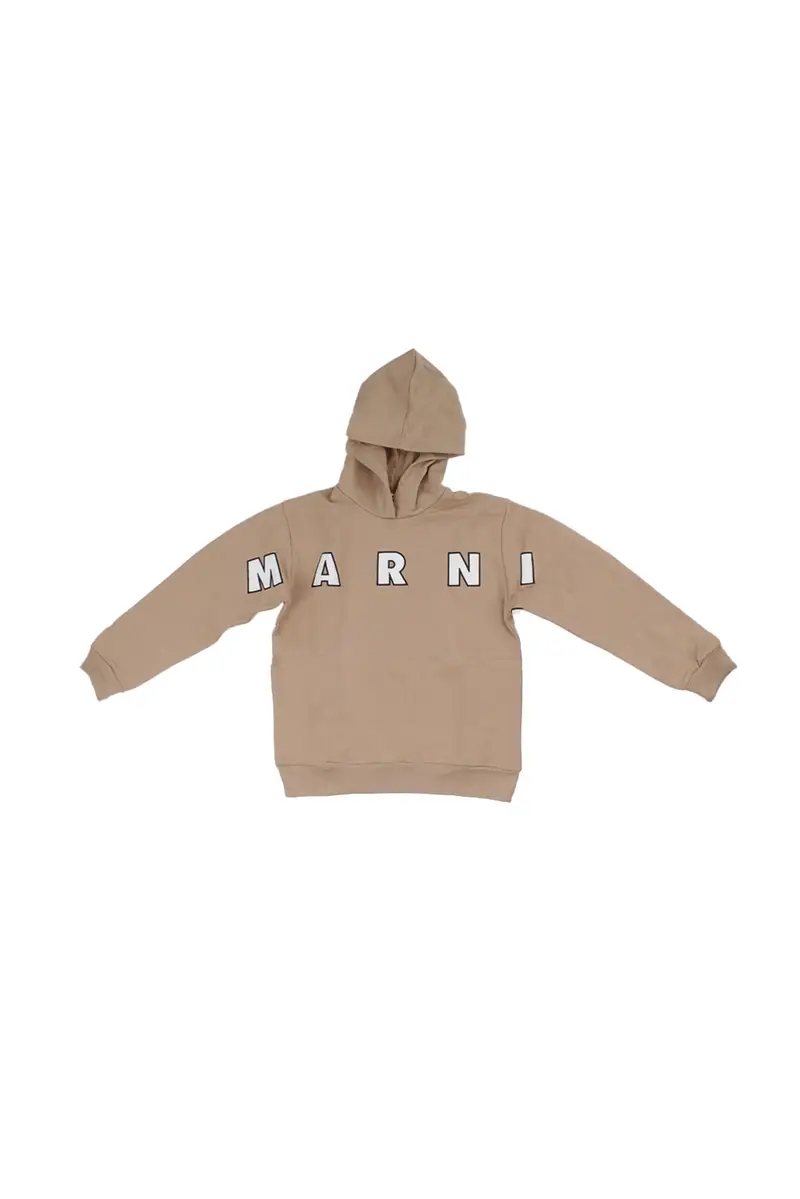 Felpa Unisex Junior MARNI Beige scuro Logo hoodie