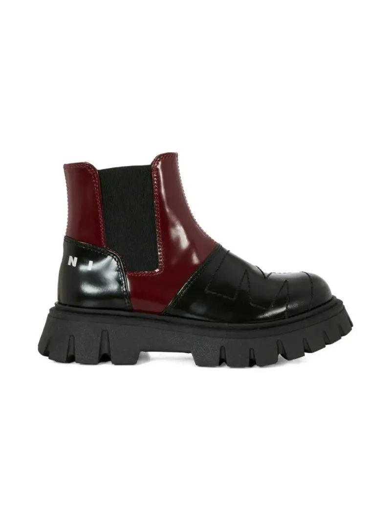 Marni Kids Stivaletti bambino nero e bordeaux miniatura 2