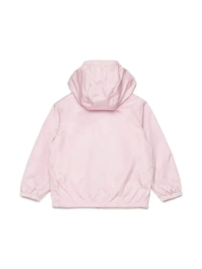 Giubbino a vento rosa logo verticale neonata miniatura 3