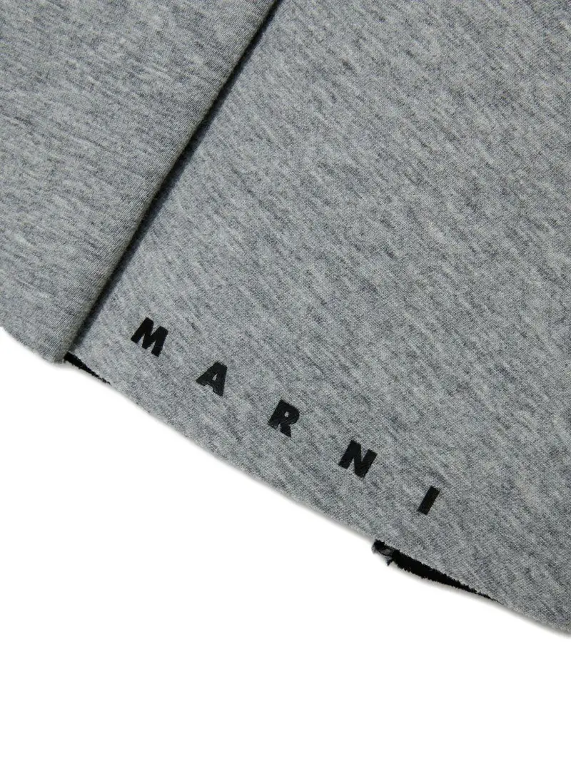 Gonna con logo stampato Grigio melange miniatura 3