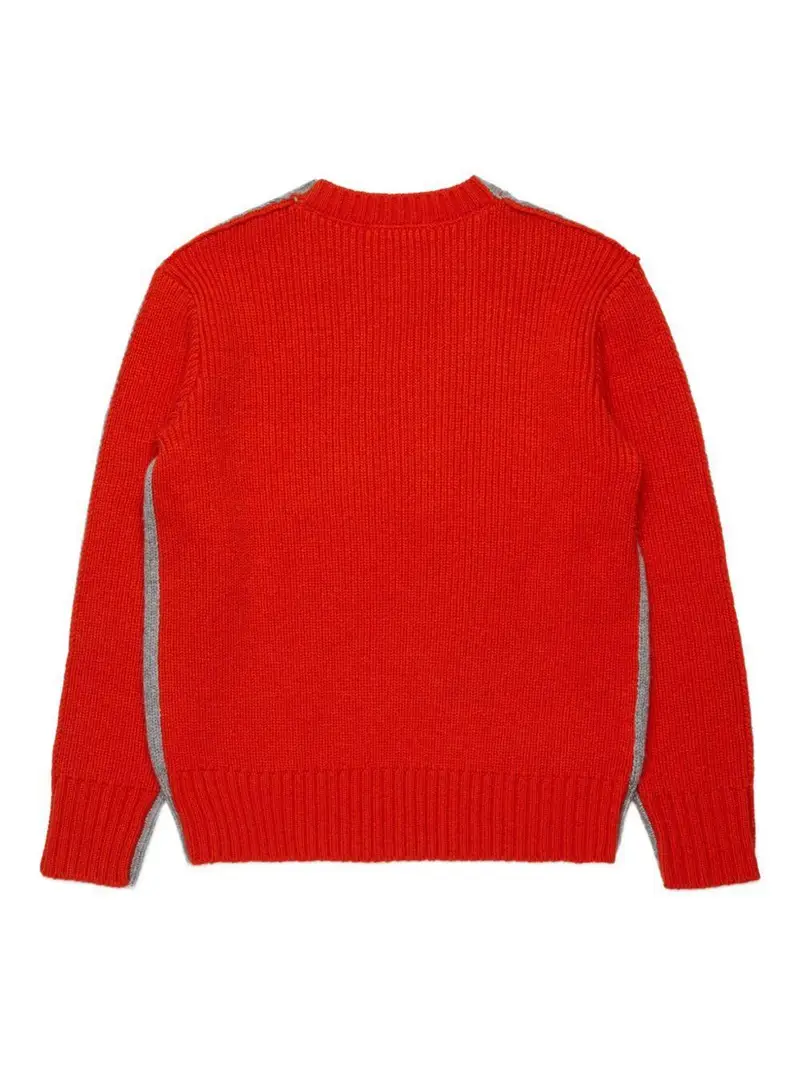 Marni Kids Maglia bicolore grigio melange miniatura 3