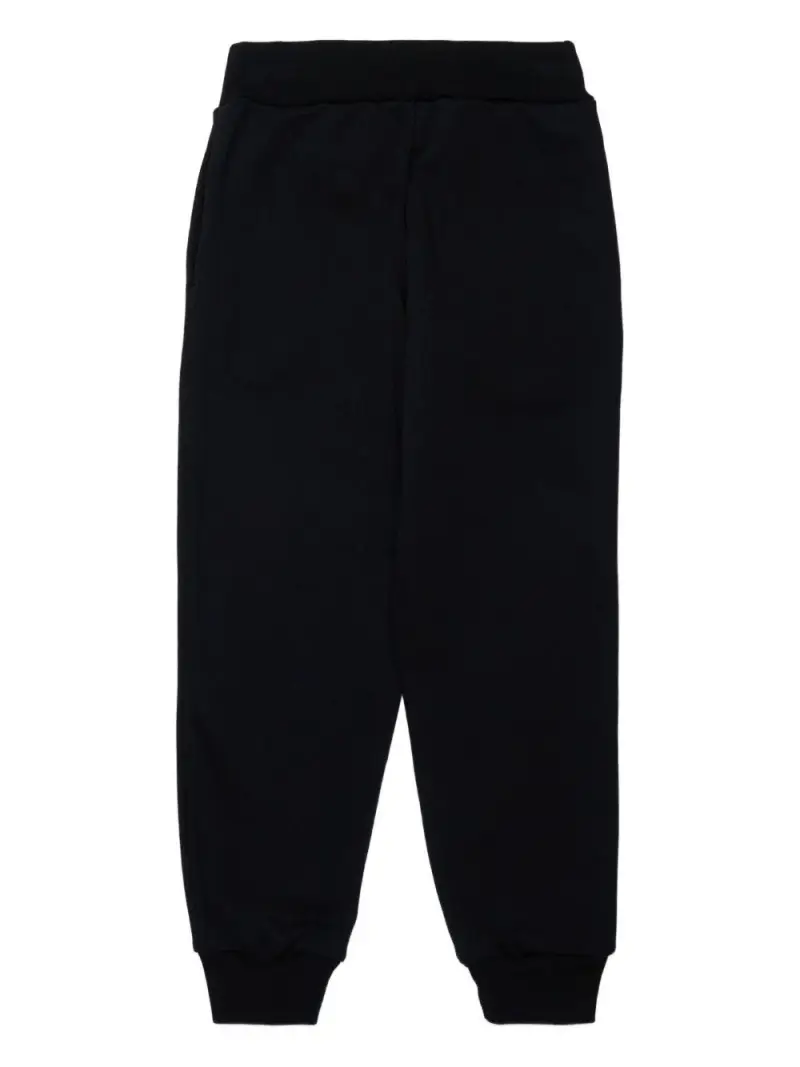 Pantaloni neri con stampa logo e fascia elastica Nero miniatura 3