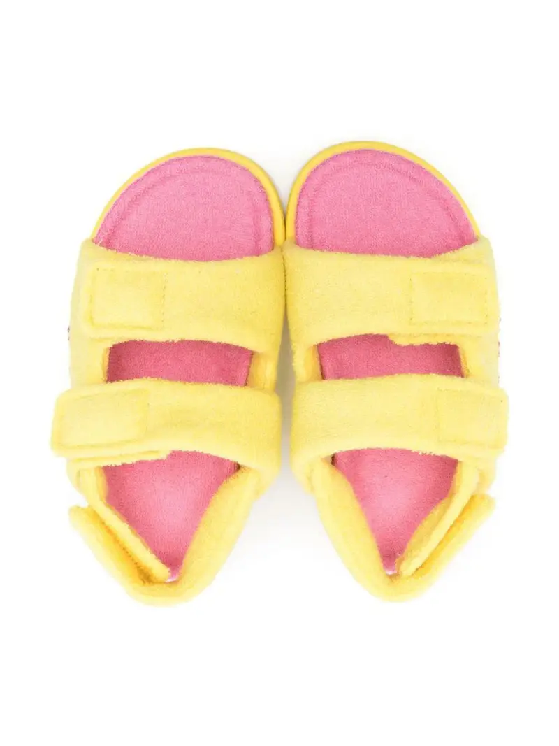 Sandali in spugna bicolor con strappi Giallo miniatura 2