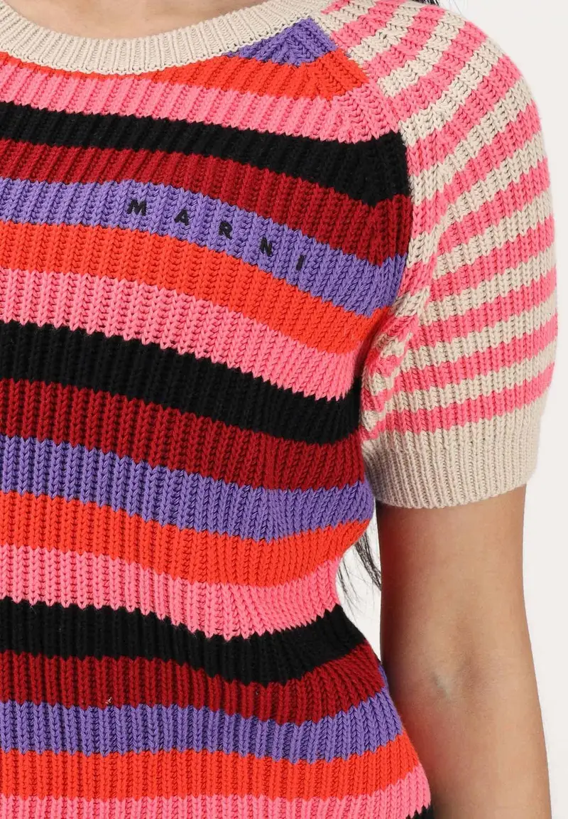 Maglia a manica corta multicolore per donna, ragazze e bambine miniatura 3